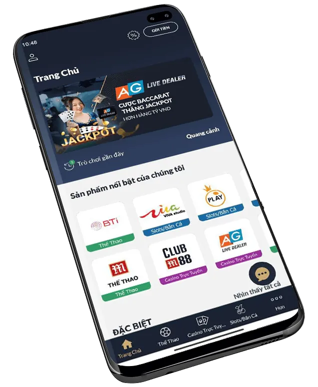 Giao diện ứng dụng ip88 casino trên điện thoại di động